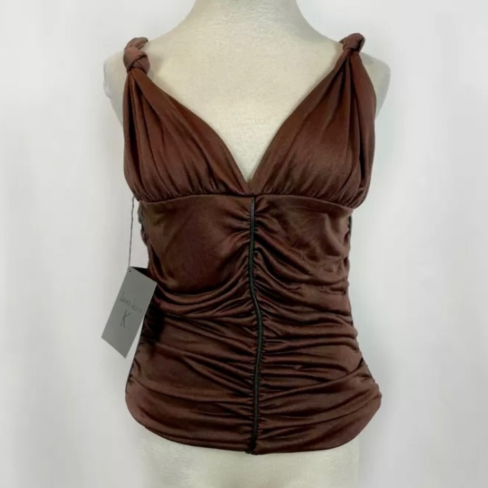 Lloyd Klein Couture silk draped tank